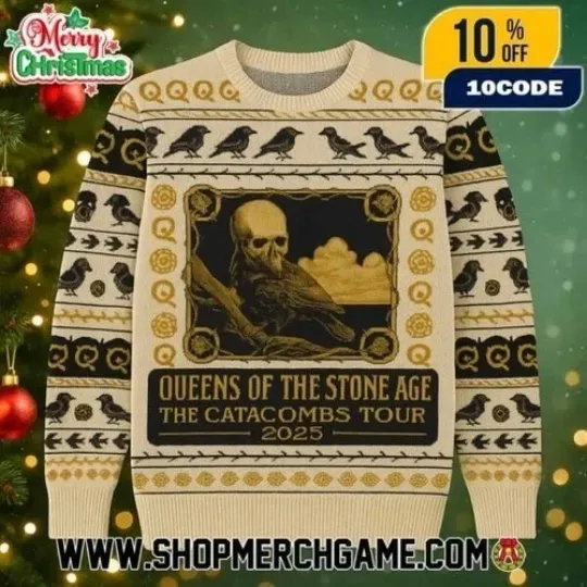 Discover Queens Of The Stone Age Tour 2025 Ugly Sweater All Sizes