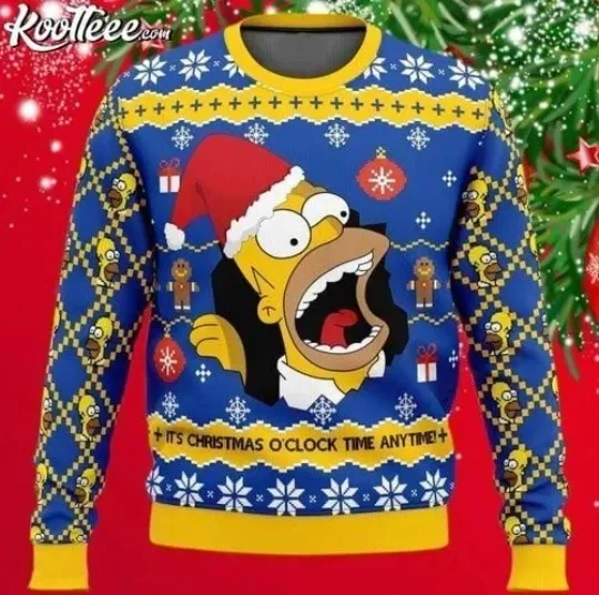 Santa Homer The Simpsons Ugly Christmas Sweater 2025