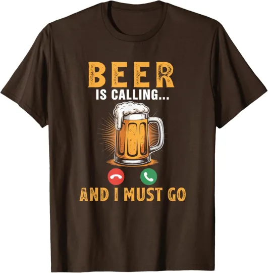 Discover Beer Is Calling Funny Joke Drinker Drinking Beer T-Shirt