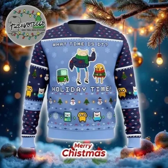Discover Ad-ven-ture Time What Time Is It Holiday Time Ugly Christmas Sweater