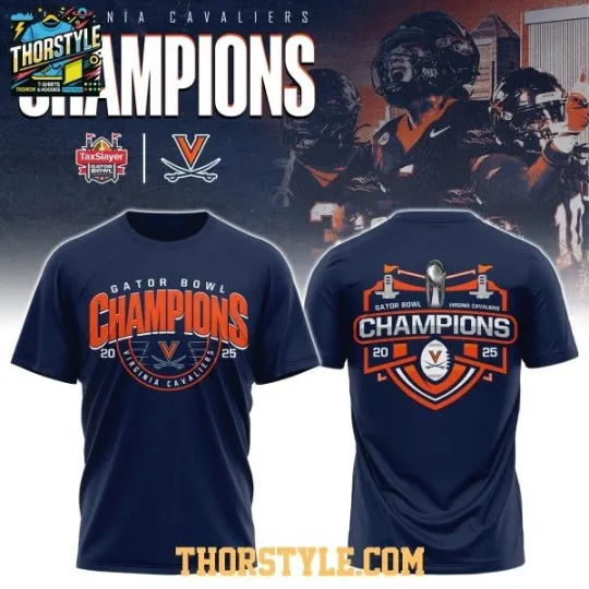 Discover Virginia Gator Champions 2025 T-Shirt 2D