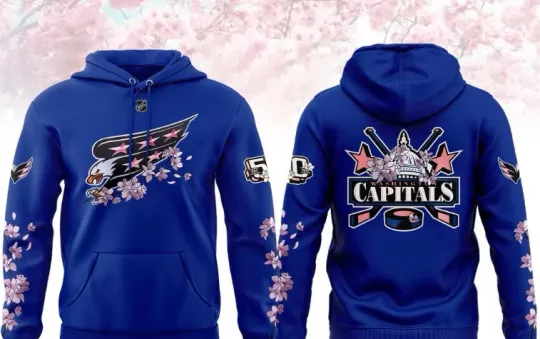 Discover Washington 50th Anniversary Cherry Blossom Blue Hoodie
