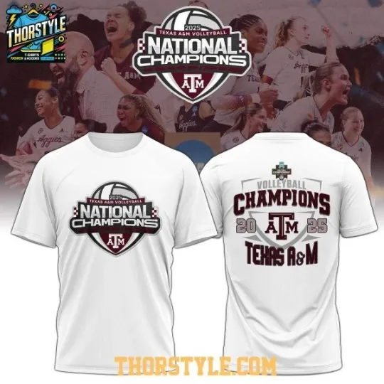 Discover Texas A&M Volleyball National Champions 2025 T-Shirt 2D