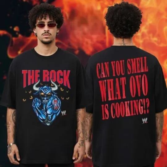 Discover Drake Wrestling Entertainment Collab Collection The Rock Two Sided Unisex T-Shirt 2D