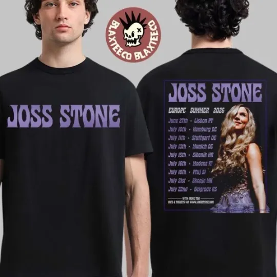 Discover Joss Stone Europe Summer 2026 Tour Schedule Dates Two Sided T-Shirt