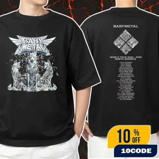 Discover Babymetal World Tour 2025-2026 North American T-shirt Unisex 2 sided
