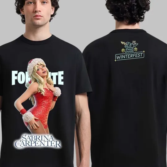 Discover Sabrina Carpenter X Fortnite Christmas Skin Sabrina Claus 2025 Winterfest Shirt