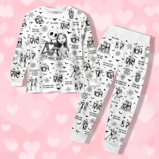 Discover Jack and Sally Pajamas Set, Disney Couple Long Sleeve Sleepwear, Her Jack His Sally Loungewear, Pyjama Pants