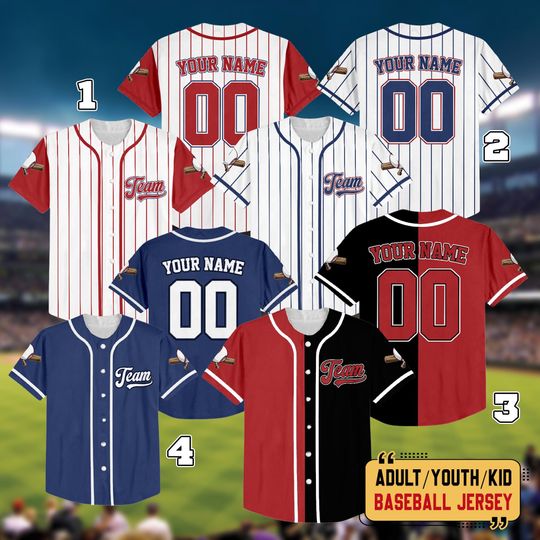 Discover Personalized Team Baseball Jersey, Custom Name Number Baseball Jersey, Birthday Baseball Gift, Family Baseball Fans, Family Jersey Shirt