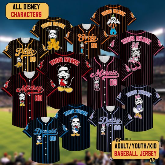 Discover Personalized Disney Mickey & Friends Star Wars Baseball Jersey, Custom Star Wars Jersey, Mickey Stormtrooper Shirt, Disney Family Trip