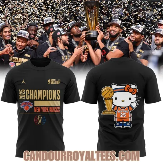Discover New York Knick Kity the trophy Cup 2025 Champions Tshirt