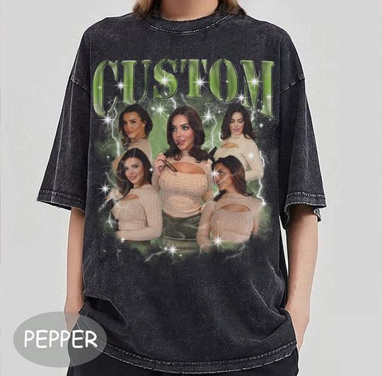 Discover Custom Photo Bootleg Rap Girlfriend Shirt, For Husband, Girlfriend Face Vintage Shirts, Shirt with Face Photo, Custom Your Own Picture Idea