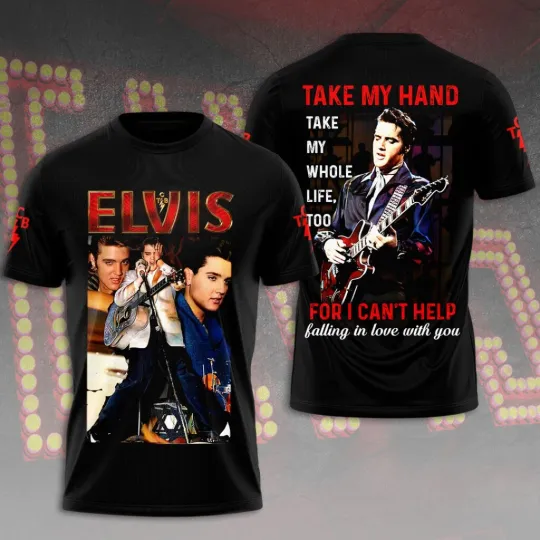Discover Elvis Presley 3D Unisex T-Shirt, Clothing / 3D T Shirts, Fan Gift