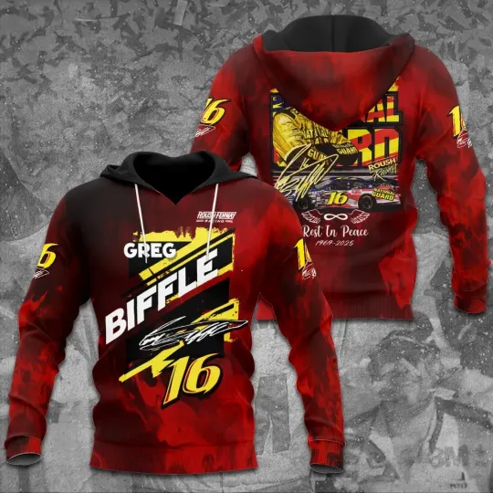 Discover Greg Biffle 3D Red Hoodie Gift For Fan Full Size