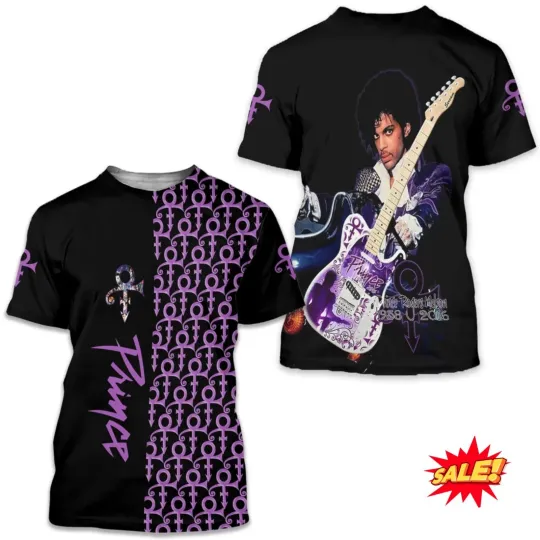 Discover Prince 3D T-Shirt for Men, Singer Print