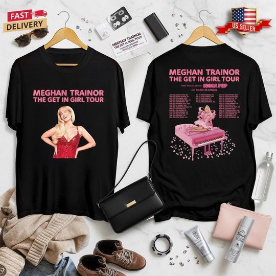 Discover Meghan Trainor The Get In Girl Tour 2026 T-shirt, Concert Merch Gift For Fan Shirt, Pop Music Concert Outfit Vintage 90s Poster Graphic Tee