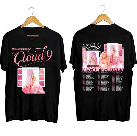 Discover Megan Moroney Cloud 9 Tour T-Shirt, Pink Megan Music Shirt, Vintage Country Music Concert, Pink Cloud Aesthetic Western Graphic Gift Fans