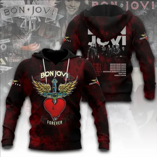 Discover Bon Jovi 3D Apparel Hoodie