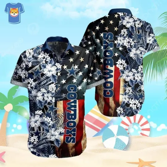 Discover Dallas Cowboys football Hawaiian Shirt Us Flag Independence Day 4Th Of July Shirt