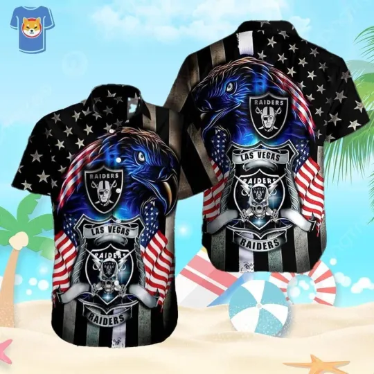 Las Vegas Raiders Hawaiian Shirt, Independence Day 4Th Of July Shirt