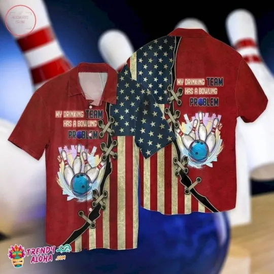 Discover 4Th Of July Independence Day Bowling My Drinking Hawaiian Shirt