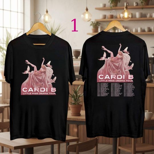 Discover Cardi B Little Miss Drama Tour 2026 Cardi B Tour 2026 Inspired T-Shirt, Concert Merch Fans Gift, Hip Hop Rapper Music Merch Unisex Shirt Tee