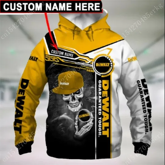 Discover DeWalt 3D All-Over Print Hoodie with Custom Name, Christmas & New Year