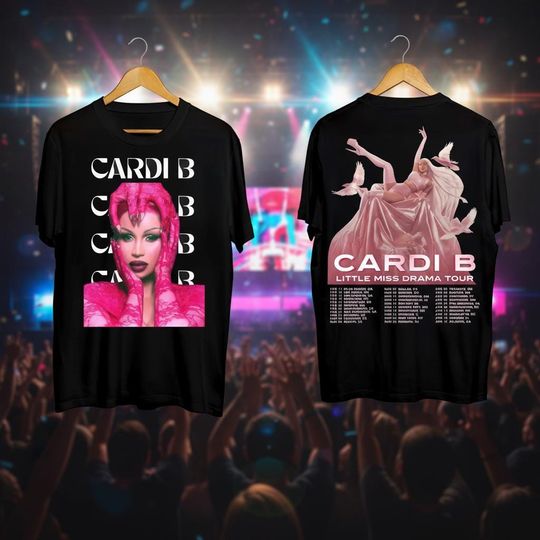 Discover Cardi B Little Miss Drama Tour 2026 Hip Hop Concert Tour T-Shirt, Concert Merch Fan Gift, Hip Hop Rapper Concert Tour Fan Unisex Shirt