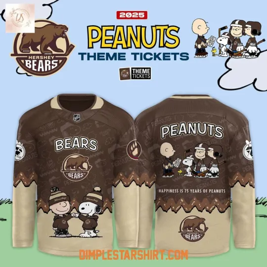 Discover Hershey Bears Peanut 75 Years Men's Hockey Jersey Hockey Fan Shirt