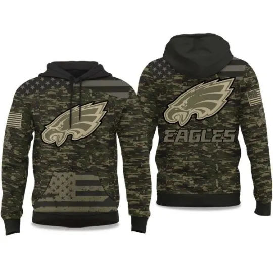 Discover 2025 Eagle Salute to Service Camo Hoodie