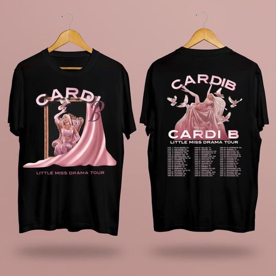 Discover Cardi B Little Miss Drama Tour 2026 Concert Merch Fan Gift T-Shirt, Hip Hop Rapper Concert Tour Fan T-Shirt, Music Merch Unisex Fan Gift
