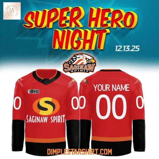 Discover Personalized Saginaw Spirit x Superhero The Incredibles 2025 Hockey Shirt Men's