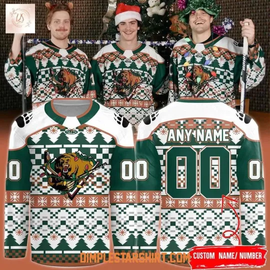 Discover Personalized Ut.ah Grizzlies Ugly Christmas Sweaters Hockey Shirt Men's Fan Gear