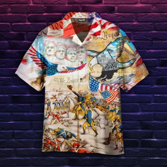 Discover 4Th Of July My Patriotic Heart Beats Independence Day Hawaiian Shirt