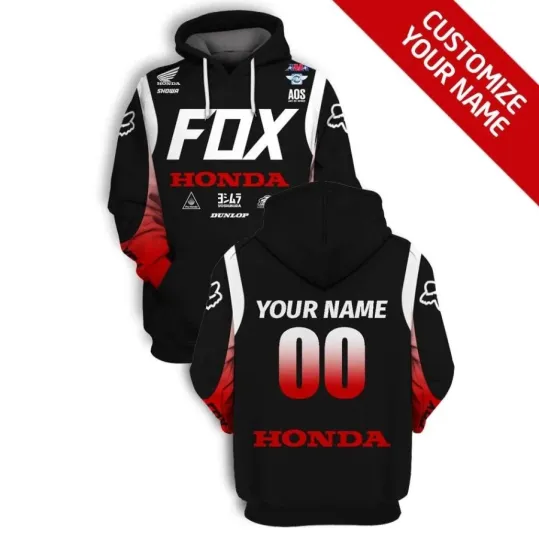 Discover Custom Name Honda Racing 3D Hoodie