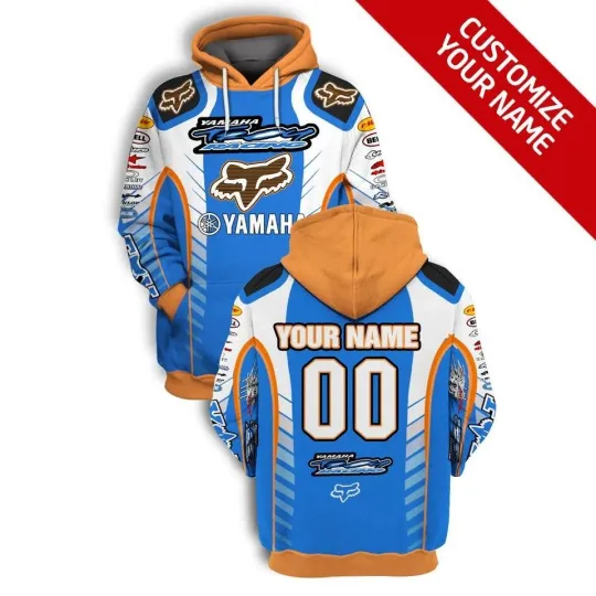 Discover Yamaha Racing 3D Custom Name Lightweight Hoodie for Men