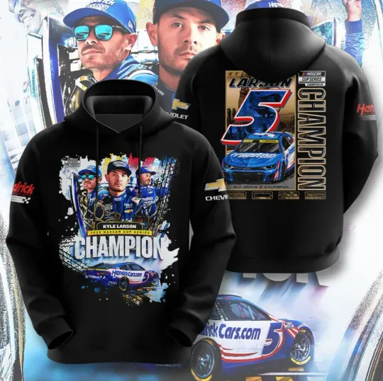 Kyle Larson 2025 NC Cup Series Champions 3D Hoodie Apparel