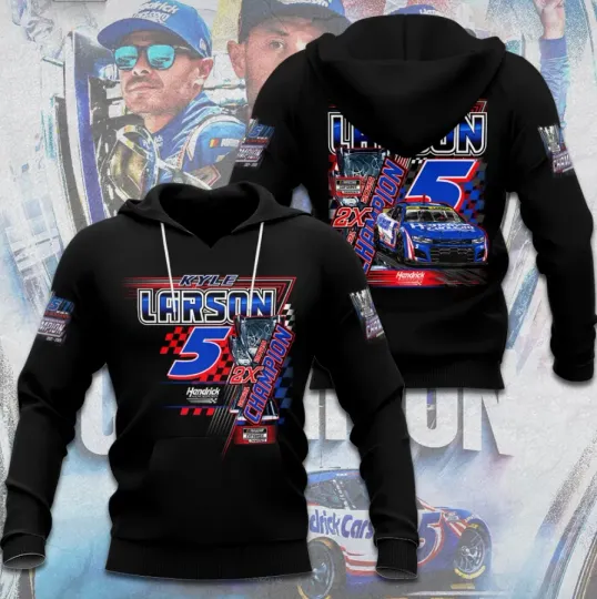 Kyle Larson 2025 NC Cup Series Champion 3D Hoodie For Fans