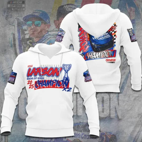 Kyle Larson 2025 NC Cup Series Champion 3D Aop Hoodie
