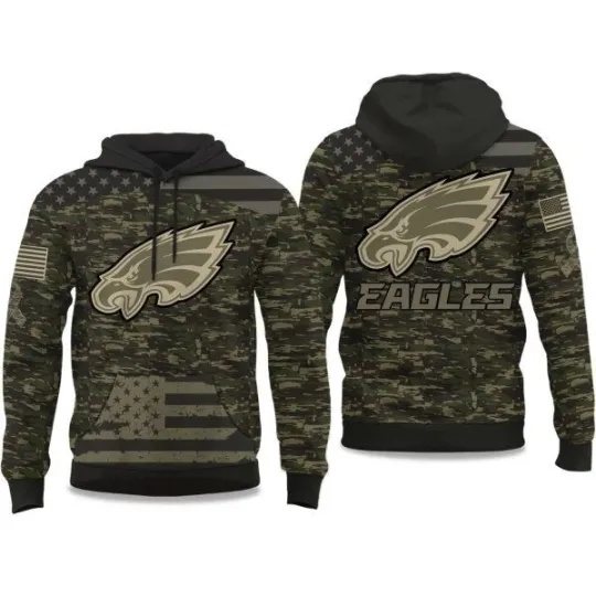 Discover 2025 Eagle Salute to Service Camo Hoodie