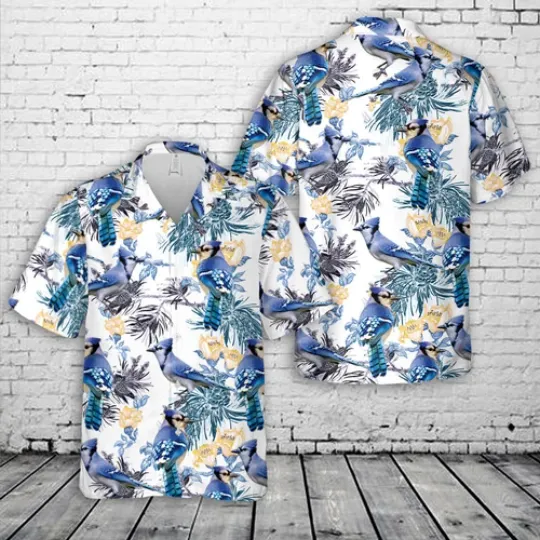 Discover Blue Jay Bird Hawaiian Shirt For Men And Women