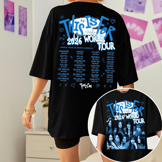 Discover Twice This Is For World Tour in US 2026 Shirt, Twice TEN: The Story Goes On Shirt, Four Twice Tee, Twice Members 10th Anniversary Sweater
