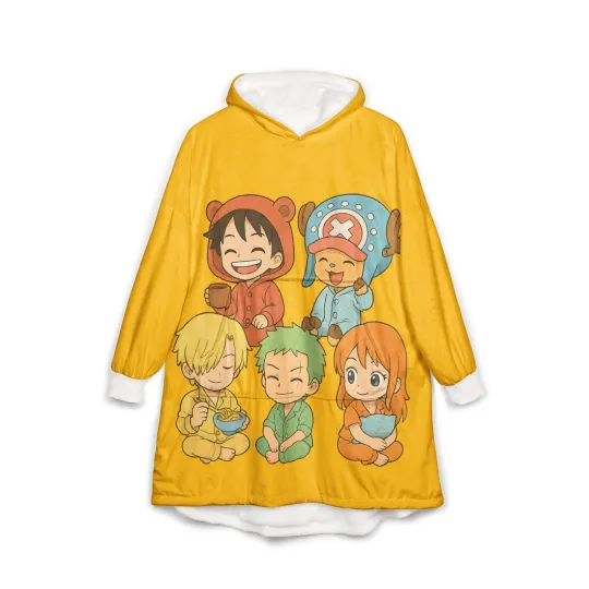 Discover Anime Hooded Blanket, Japanese Style Wearable Blanket, Cartoon Fleece Throw