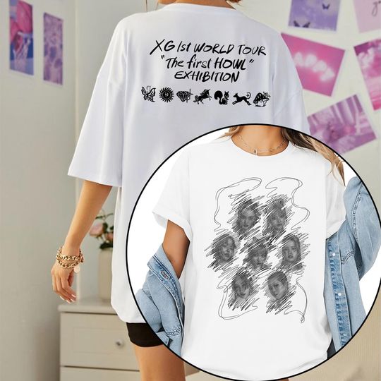 Discover XG The First Howl World Tour T-shirt, XG The Core Shirt, Xg Is This Love Shirt, XG Kpop Jurin, Chisa, Hinata, Juria, Cocona, Maya, Harvey