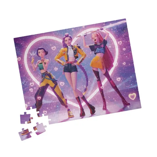 Discover Kpop demon hunters jigsaw puzzle for kids, 110 piece jigsaw gifts for girls