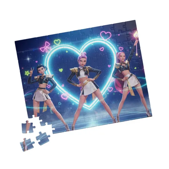 Kpop Demon Hunters Jigsaw Puzzle for Girls,Cartoon Puzzle Gift