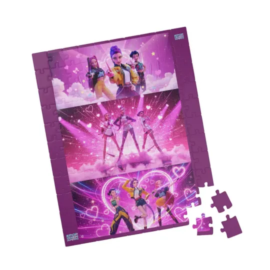 Kpop Demon Hunters Puzzle for Kids Pink Huntrix Jigsaw Puzzle