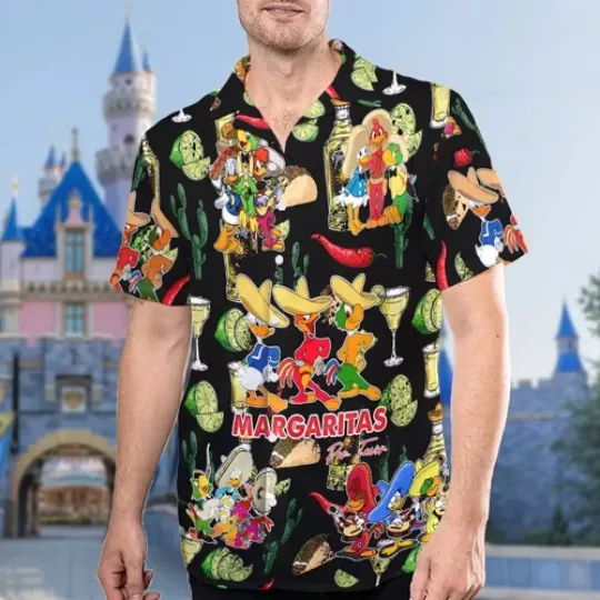 Three Caballeros Drinking Wine And Dance Hawaiian Shirt