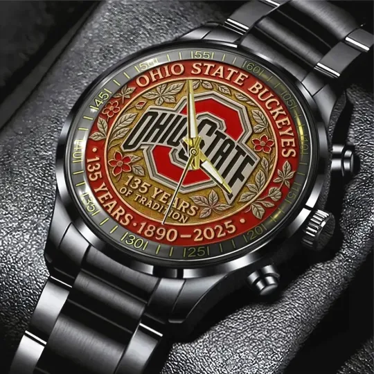 Discover Buckeyes Football Black Stainless Steel Watch
