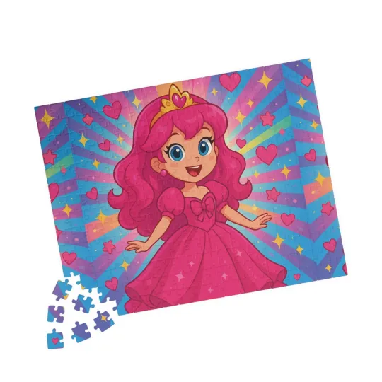 Discover Pink Princess Cartoon Jigsaw Puzzle for Girls